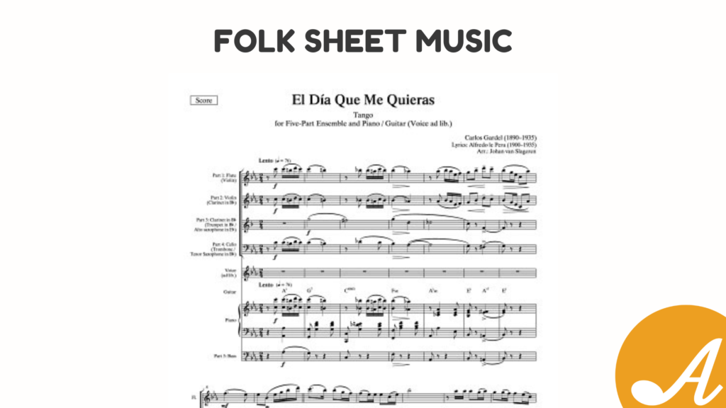 Example of folk music score